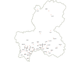 岐阜県　白　地図　斑点　イラスト