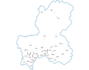 岐阜県　白　地図　斑点　イラスト