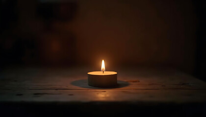 A Captivating Glimpse of Serenity in Candlelight Illuminating a Darkened Room
