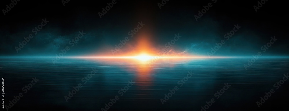 Poster minimalist abstract digital background with teal and black gradient for studio and display products