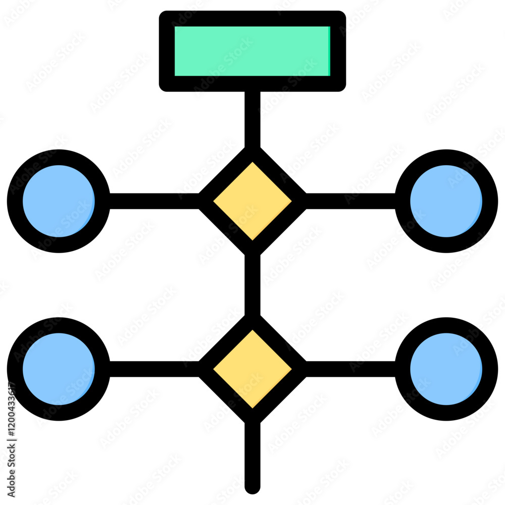 Poster Algorithm Outline Color Icon