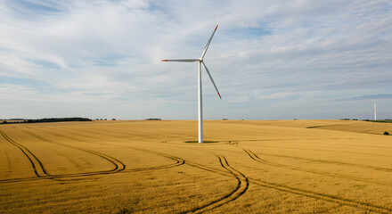 A Vast Wind Farm In A Nature Landscape