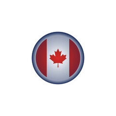 canada flag circle design vector