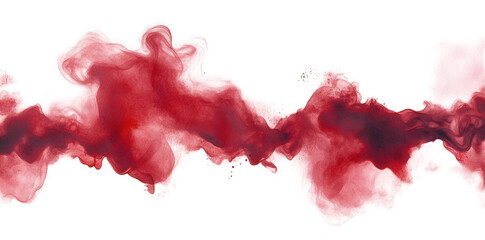 flowing abstract design of red smoke or ink on a white background. creating a sense of movement and depth this visually striking element can be used in various graphic design projects. such as backgro