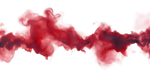 flowing abstract design of red smoke or ink on a white background. creating a sense of movement and depth this visually striking element can be used in various graphic design projects. such as backgro