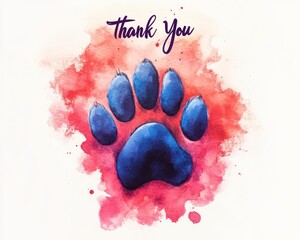 Veterinary Technician Week Celebration Art with Paw Print and Thank You Message