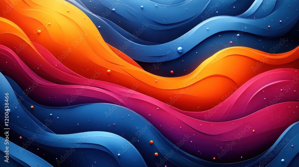Poster abstract waves of color create a dynamic and vibrant visual experience.