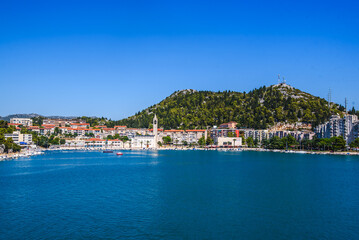 Scenic Aerial View of Ploce, Southern Croatia, Adriatic Coastal Town with Stunning Harbor