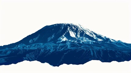 Fototapeta premium Majestic Mount Kilimanjaro silhouette against clear sky in Tanzania, showcasing natural beauty and adventure allure