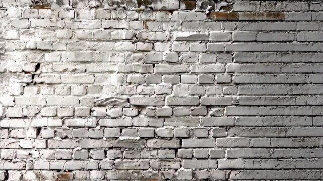 An extra-wide format white-washed brick wall, exuding a rustic and spacious charm, Ai Generated.