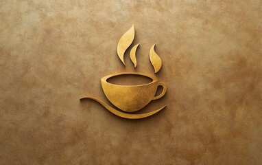 A warm, inviting representation of a steaming cup of a cozy drink rests on a textured surface, ideal for creating a welcoming cafe environment