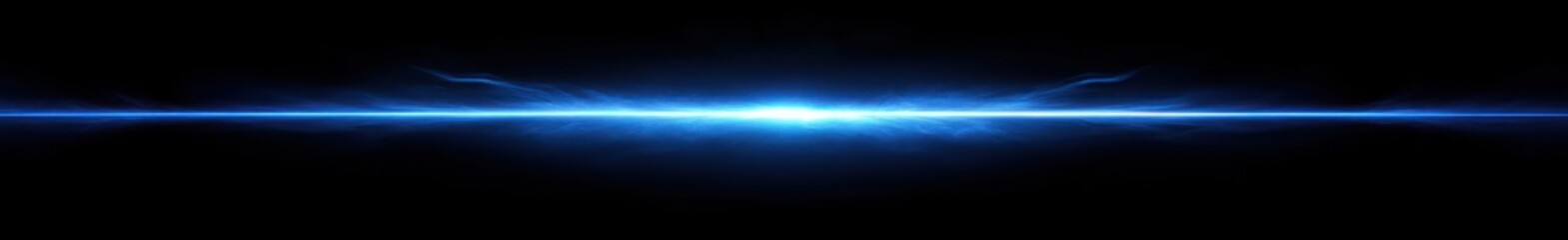 Obraz premium Futuristic Blue Light Beam Glow Against Black Background
