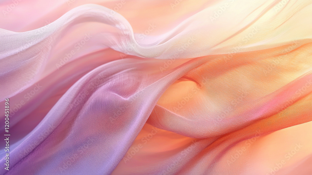 Aufkleber abstract background of delicate gradient fabric with soft waves and gentle colors