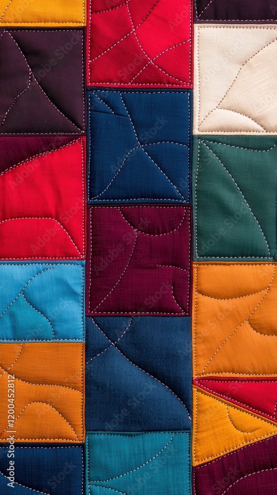 Poster zero waste concept for cleanliness in reuse. a vibrant patchwork of colorful quilt squares, showcasi