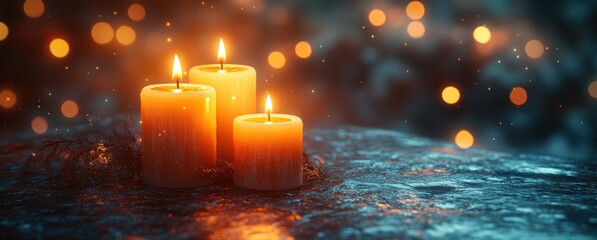All Saints Day Glow with Candles Bokeh Celebration Night Feast Tradition