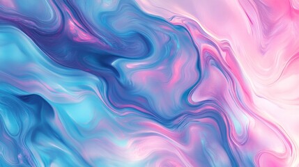 Obraz premium Abstract Swirls of Pink and Blue Liquid Acrylic Painting Texture