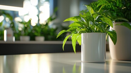 Fototapeta premium Serene Indoor Plants Modern Minimalist Home Decor