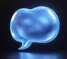 Blue Speech Bubble Notification Icon for Social Media Communication and Discussion