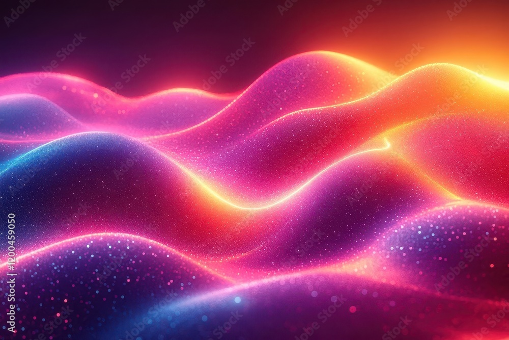Wall mural dynamic neon waves undulate across the canvas radiating energy and vibrancy with a bold palette of e