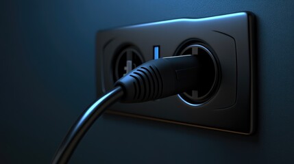A close-up of a power plug being inserted into a modern electrical outlet.