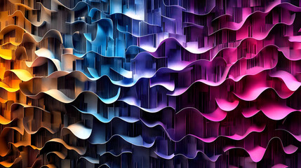 Obraz premium Abstract 3D Wavy Layers Background
