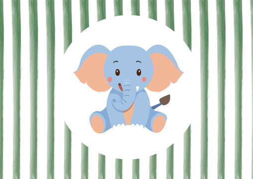 Print de elefante para impresi&oacute;n tarjetas o vinilos para habitaci&oacute;n ni&ntilde;os