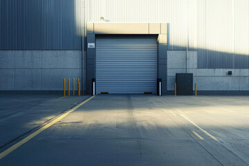 A Desaturated loading dock muted concrete industrial zone with diffused light brings somber feeling