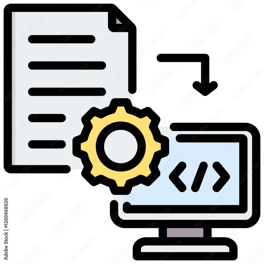 Poster Compiler Outline Color Icon