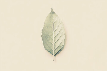 A Single leaf desaturated tones muted background minimal close up nature gives calm feeling