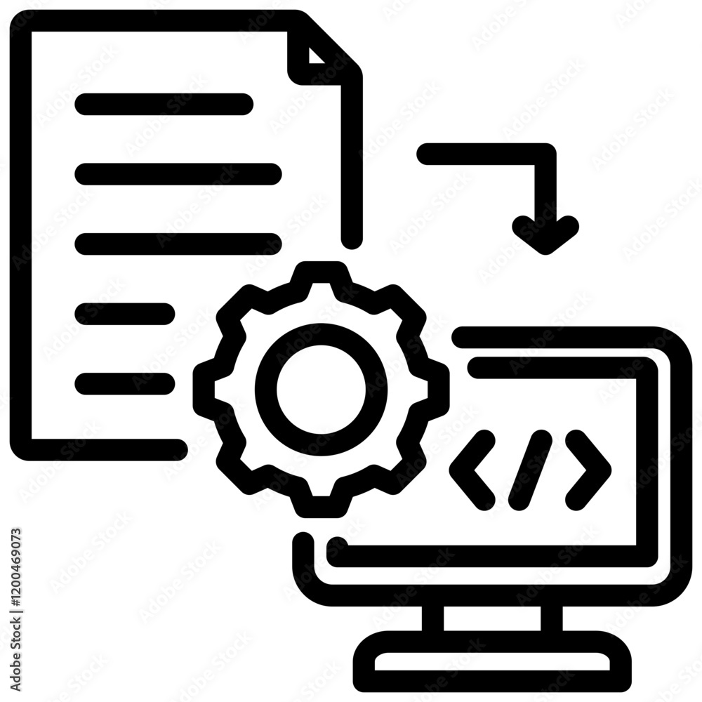 Poster compiler outline icon