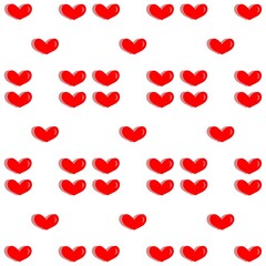 Set of hearts. Seamless pattern with red hearts. Love icon. Love symbol