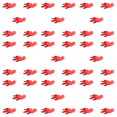 Illustration of flaming red hearts seamless pattern on a white background. Stylized love and passion concept, perfect for Valentine's Day, romance, or expressive designs