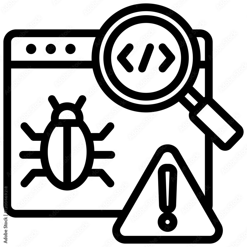 Poster debugging outline icon