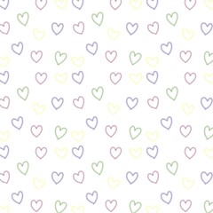Seamless pattern with love. Hand drawn of colorful heart seamless pattern