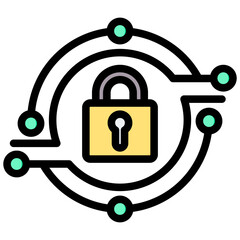 Cyber Security Outline Color Icon