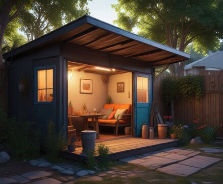 A family living in a small, cramped backyard shelter, housing, home, living conditions