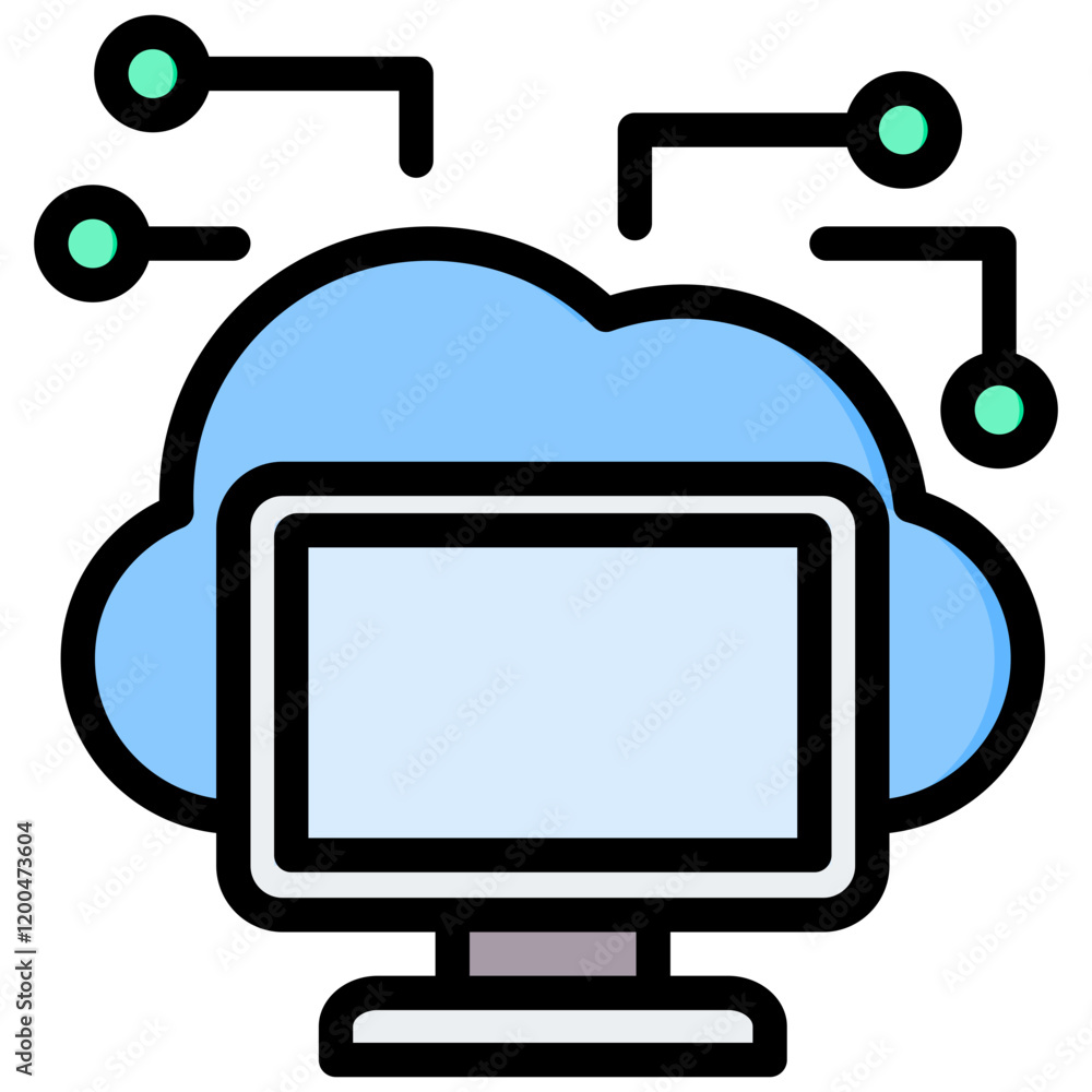 Poster Edge Computing Outline Color Icon