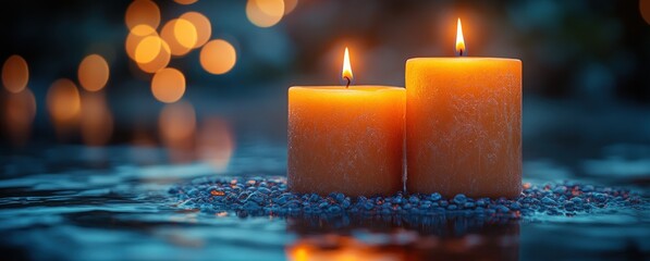 All Saints Day Celebration with Glowing Candles and Bokeh Effect for Solemn Veneration and Reflection