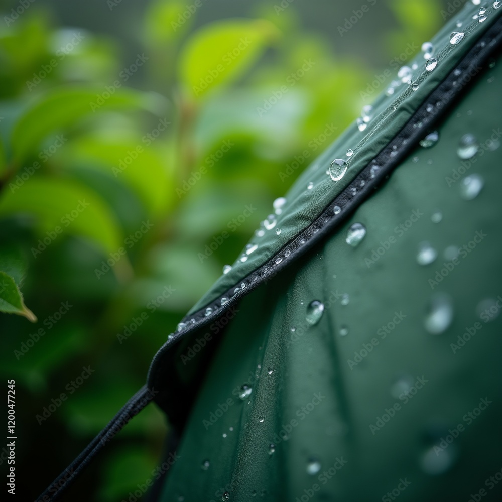 Poster the image is a close-up of a green leaf with water droplets on it. the droplets are scattered across