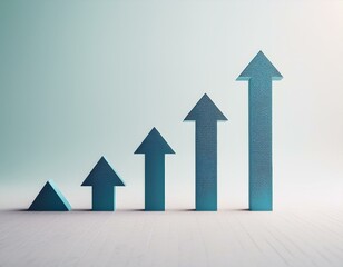 progress or development concept, Business growth, investment profit increase, arrow graph future growth plans, growing sales and revenue, minimalist tech