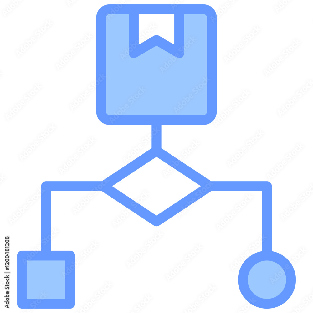 Poster algorithm blue icon