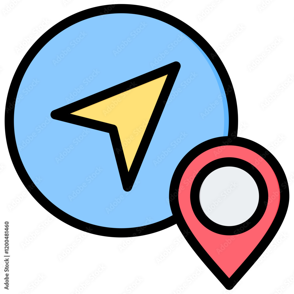 Poster navigation outline color icon