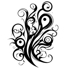 tendril rhytmic pattern black and white logo