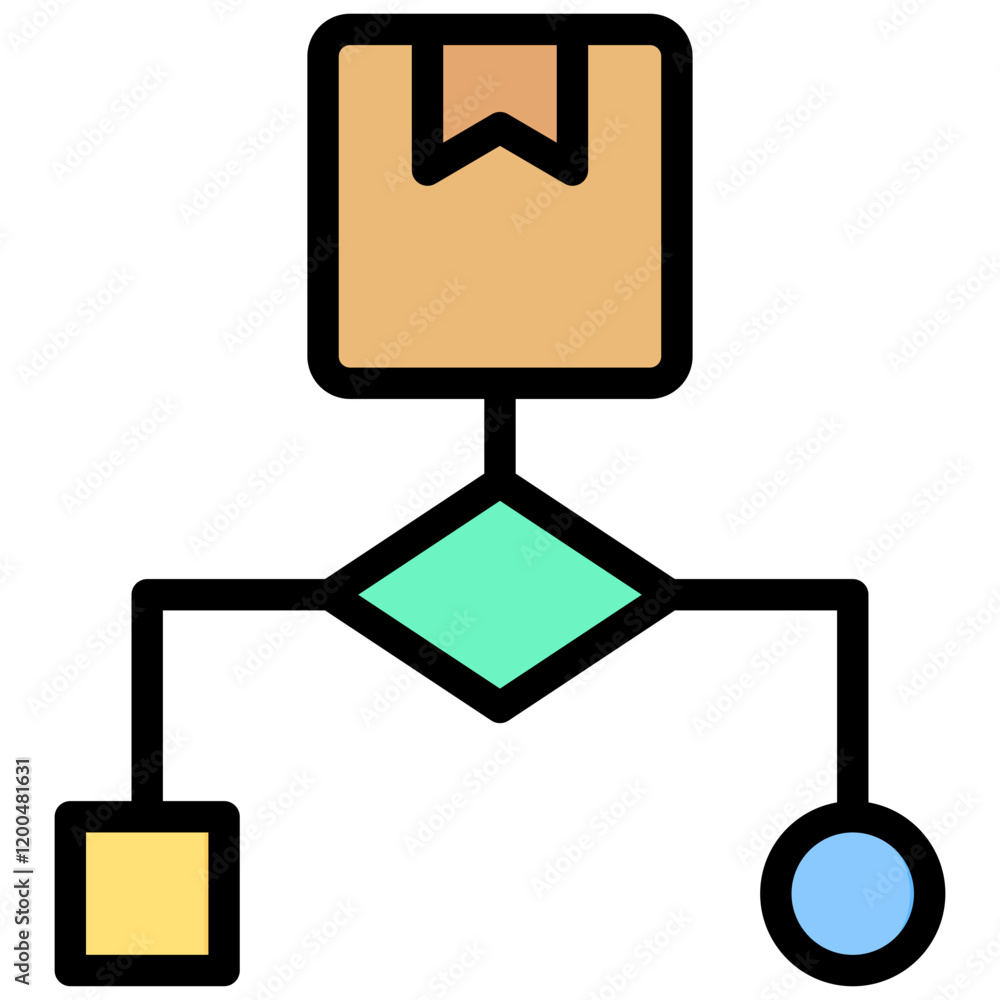 Poster Algorithm Outline Color Icon