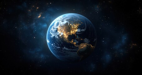 Obraz premium Global Connection of Earth in Cyberspace for Digital Communication and Networking in a Metaverse Technology Environment