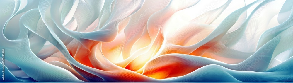 Poster abstract flowing fabric with vibrant colors creating a dynamic and ethereal background for artistic 