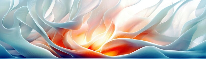 Obraz premium Abstract flowing fabric with vibrant colors creating a dynamic and ethereal background for artistic design and creative projects