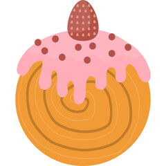 Strawberry cromboloni vector