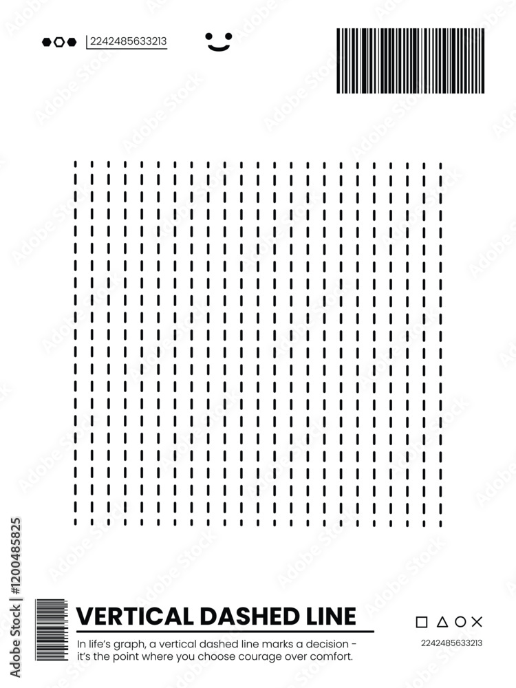 Poster design with dotted vertical lines