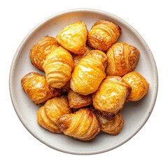 Golden Flaky Croissants on Plate - Perfect Buttery Breakfast Pastries for a Delicious Morning Treat